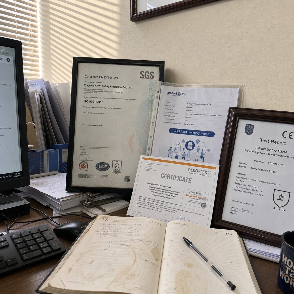 GloveMark certifications and quality documents