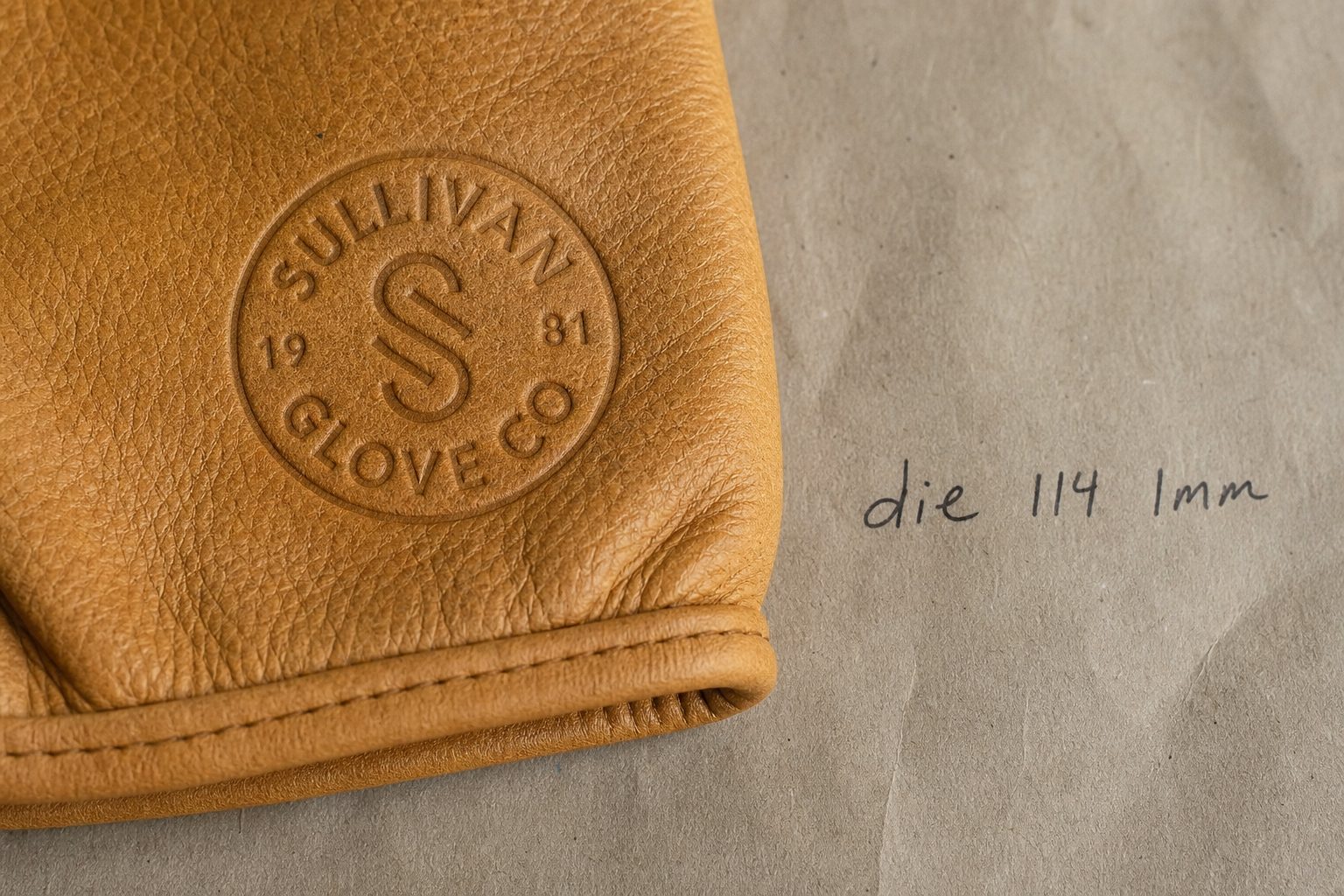 Debossed leather logo