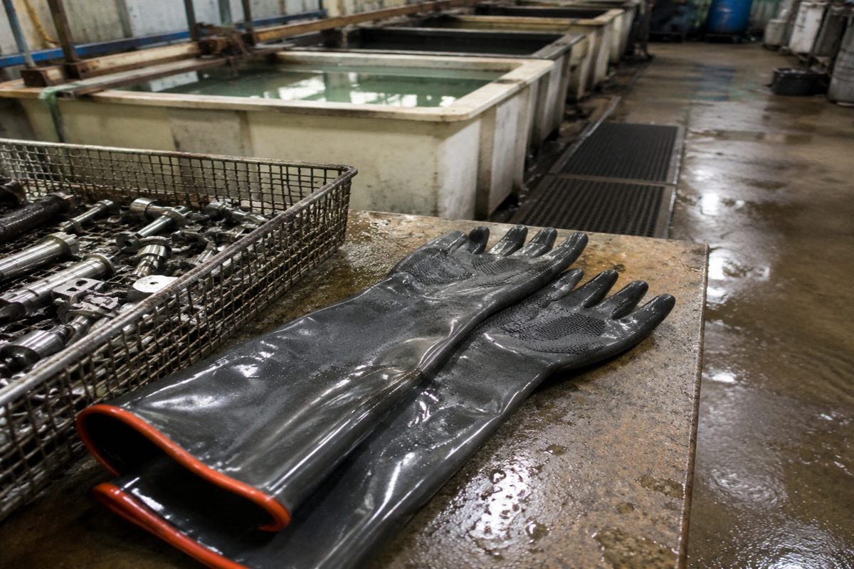 Electroplating and Anodising Line Gloves: Specifying Acid, Grip and Cuff Length