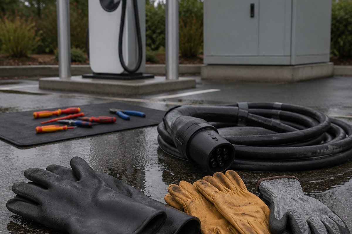 EV Charging Station Maintenance Gloves: Electrical, Weather and Cable Checks