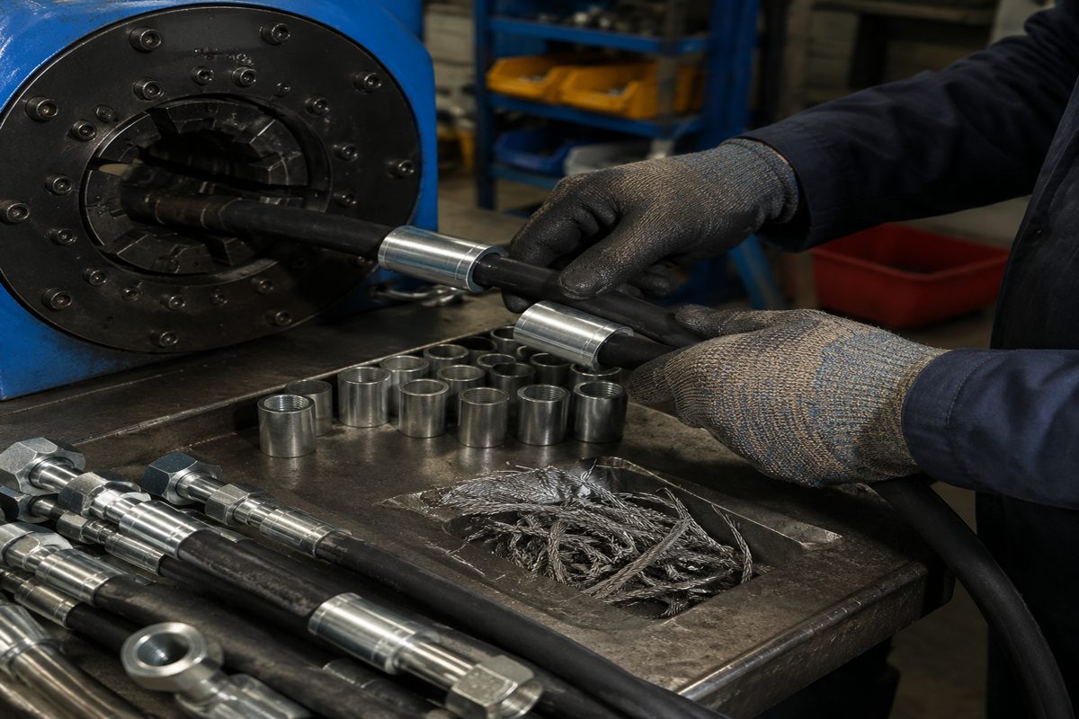 Hydraulic Hose Assembly Gloves: Cut, Oil Grip and Crimping Safety Specs