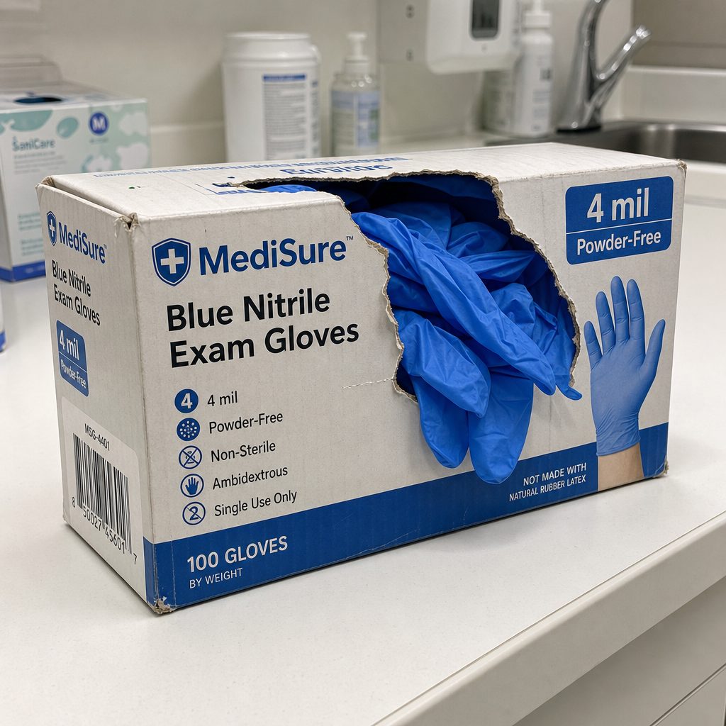 Branded packaging for nitrile disposable gloves