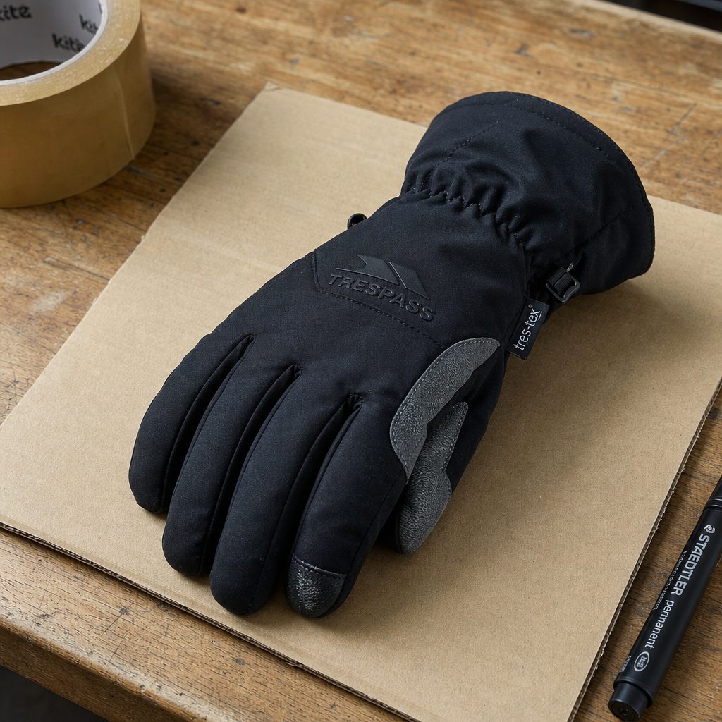 Custom winter ski gloves with embossed silicone logo