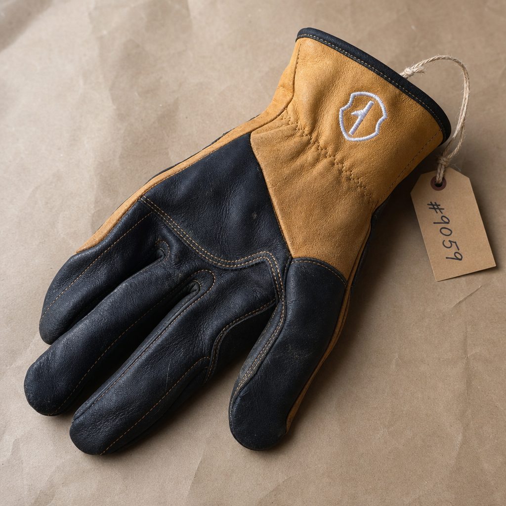 Custom branded industrial work glove with embroidered logo