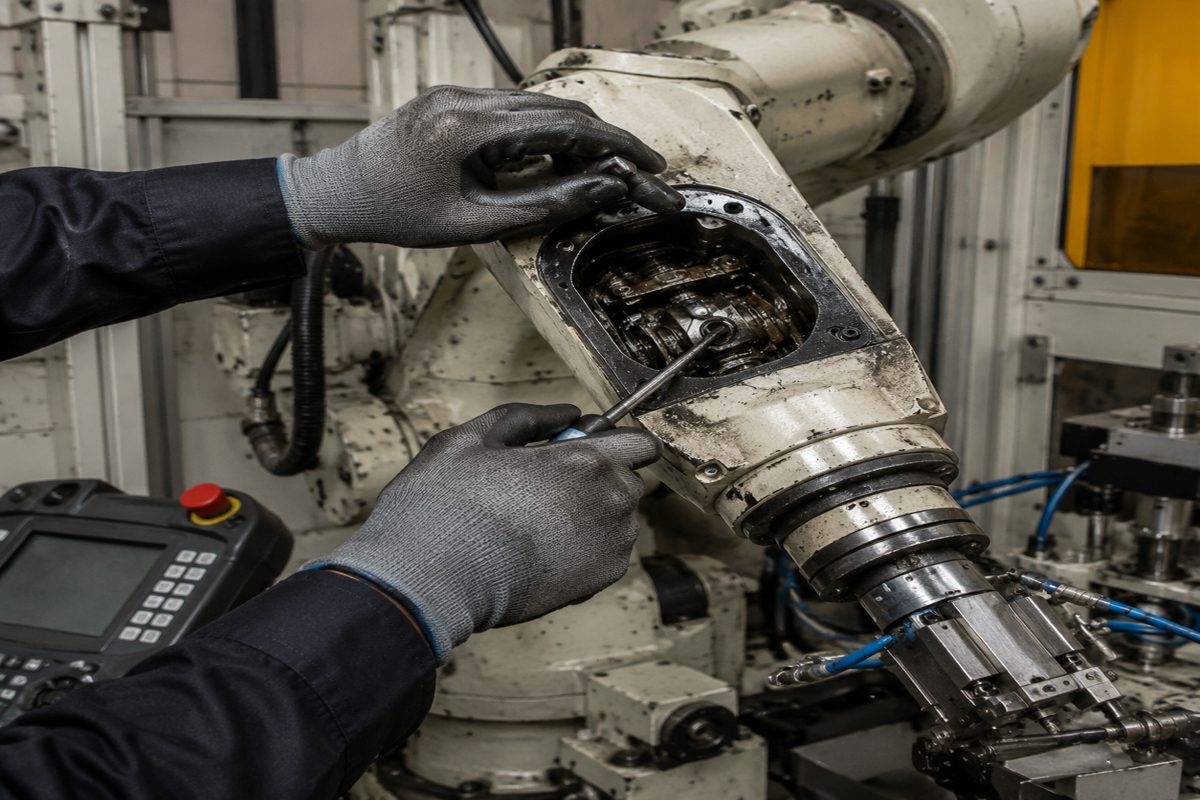 Robotics Maintenance Gloves for Grease, Pinch Points and Teach Pendants