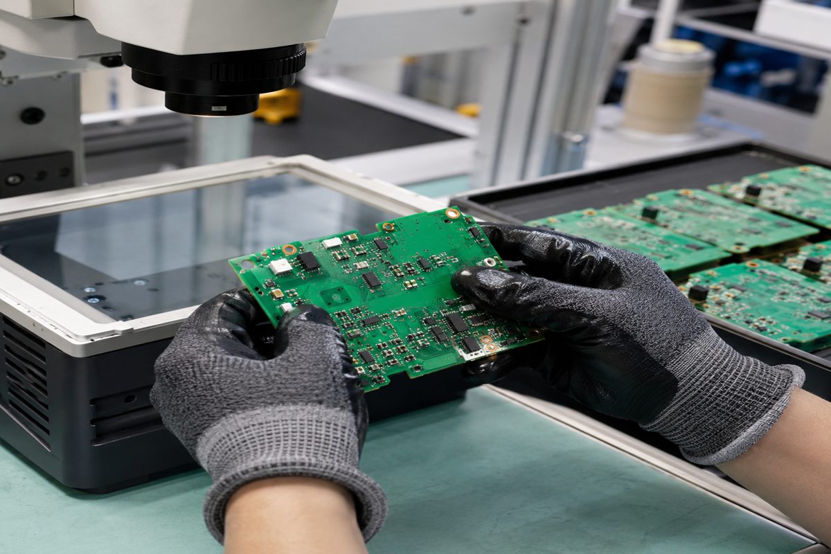 SMT PCB Assembly Gloves: ESD, Flux Resistance and Fingerprint Control