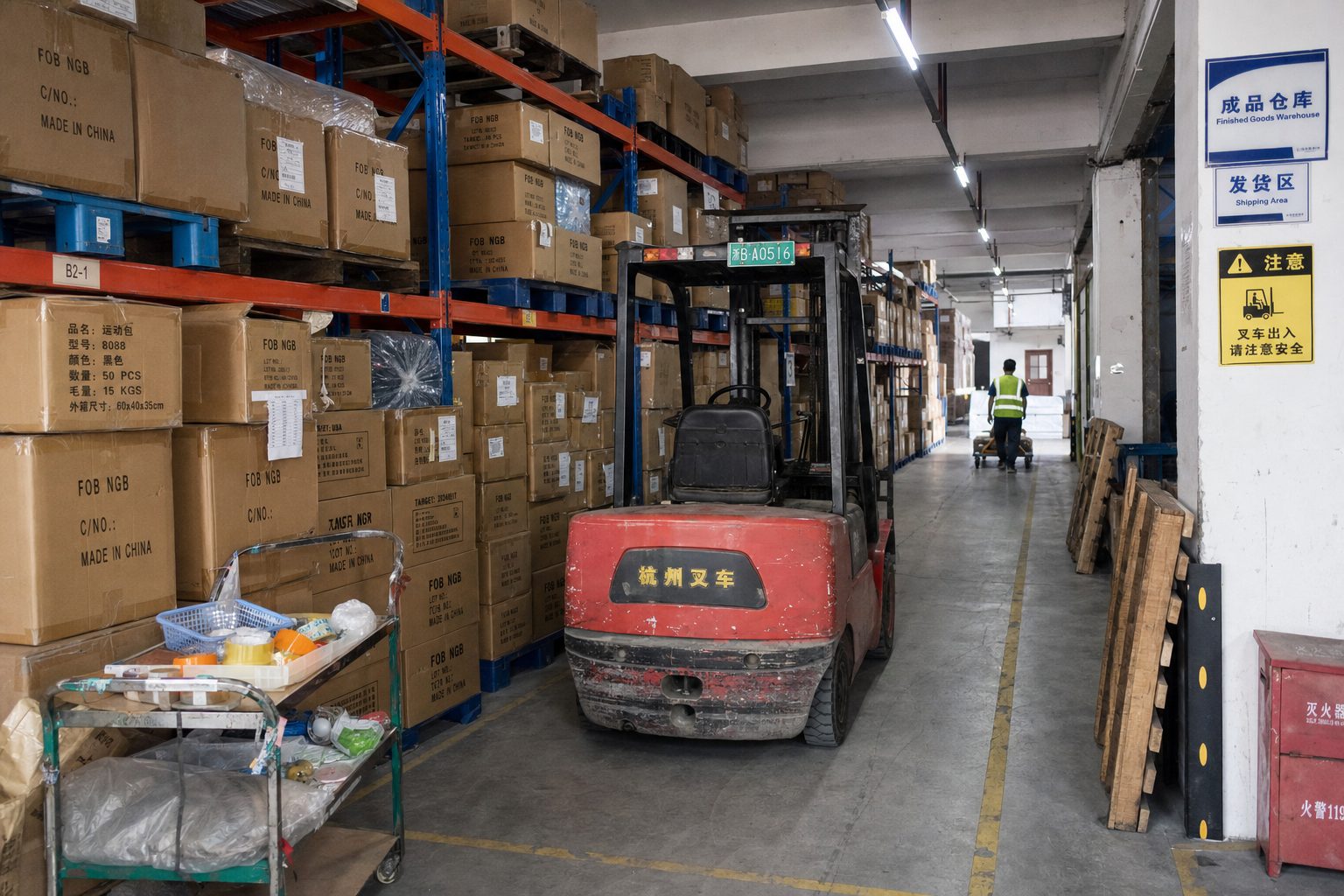 Cartons loaded for Ningbo port pickup